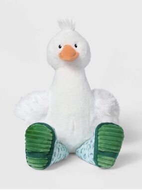 Gigglescape White Duck In Rain Boots plush 13” Giggle Scape NWT